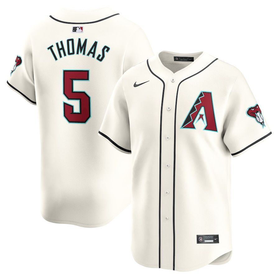 Men Arizona Diamondback 5 Alek Thomas Nike White Home Limited Player MLB Jersey